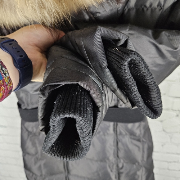 OXYGEN | leather & fur accent down/feather fill quilted jacket - Picture 8 of 13